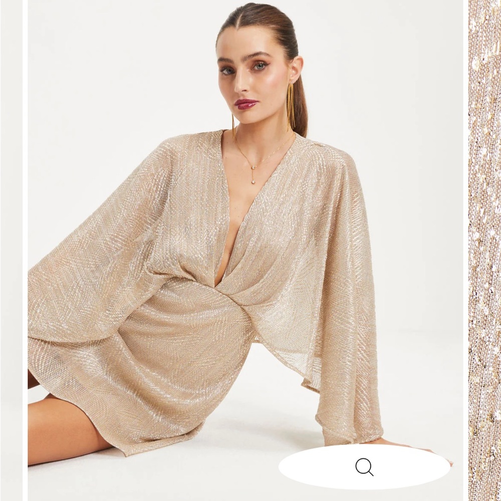 VICI Collection Metallic Cape Mini Dress